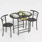 Round Dining Table & Chair Set with Wine Storage