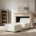 Modern Plush Accent Chair with Ottoman Set Compact Upholstered Lounge Set for Living Room and Bedroom Modern Accent Chair