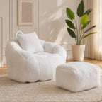 CloudNest Teardrop Bean Bag Chair with Ottoman