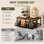 Rustic Pull-Out Countertop Organizer with Sliding Basket
