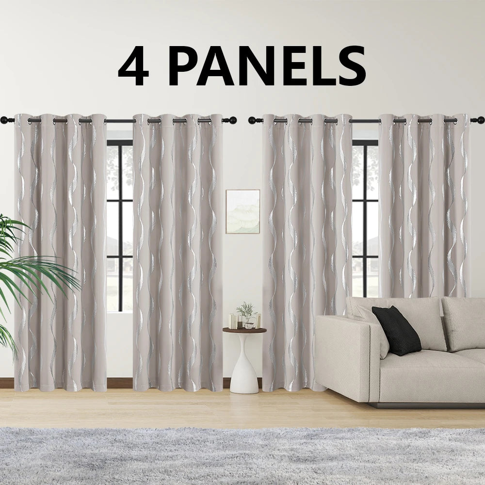 Midnight Wave Blackout Thermal Curtain Set