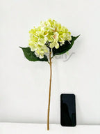 MEHELANY 1pc Light Green Artificial Hydrangea Flower, Realistic Silk High-Quality Artificial Flower, Suitable For DIY Wedding Bouquet, Party, Autumn Home Living Room Kitchen Garden Hotel Office Decoration,  Thanksgiving Harve