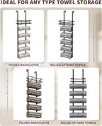 Heritage Over-the-Door Towel Storage Rack – 6 Tier