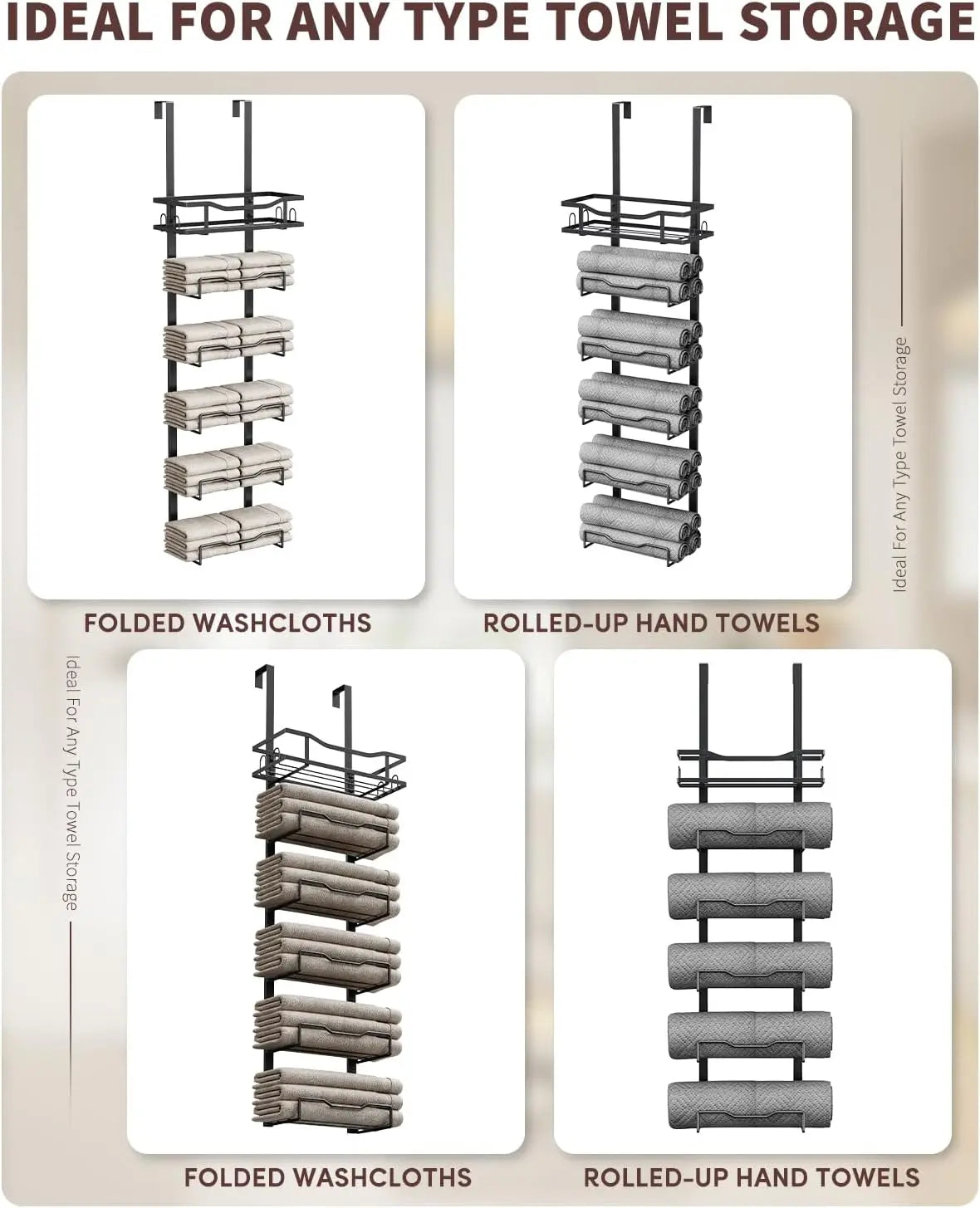 Heritage Over-the-Door Towel Storage Rack – 6 Tier