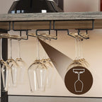 3-Tier Wine Bar Cabinet with LED Lights, Wine Rack, Glass Holder & Mesh Door Storage