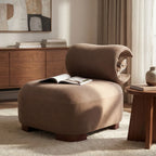 Modern Brown Polyester Accent Chair for Living Room - Pet-Friendly, 330 lbs Capacity, Stylish Living Room Seating for Home and
