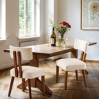 Monroe Curved Back Linen Dining Chairs