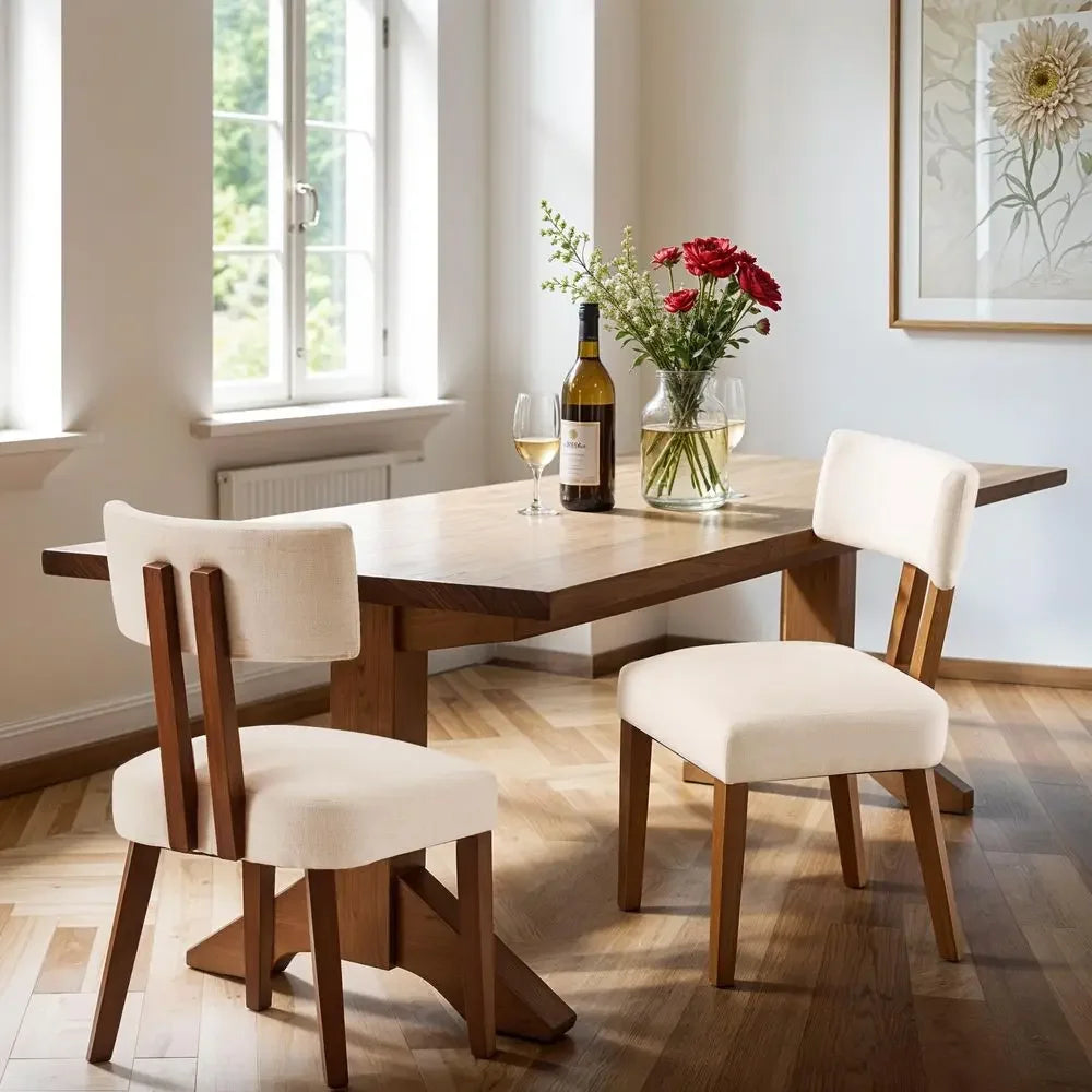 Monroe Curved Back Linen Dining Chairs
