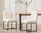 Monroe Mid-Century Linen Dining Chairs with Gold Frame