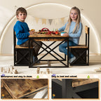 4-in-1 Kids Table and Chairs Set with Storage, Toddler Activity Desk for Crafts, Drawing, Reading – Ideal Children’s Furniture f