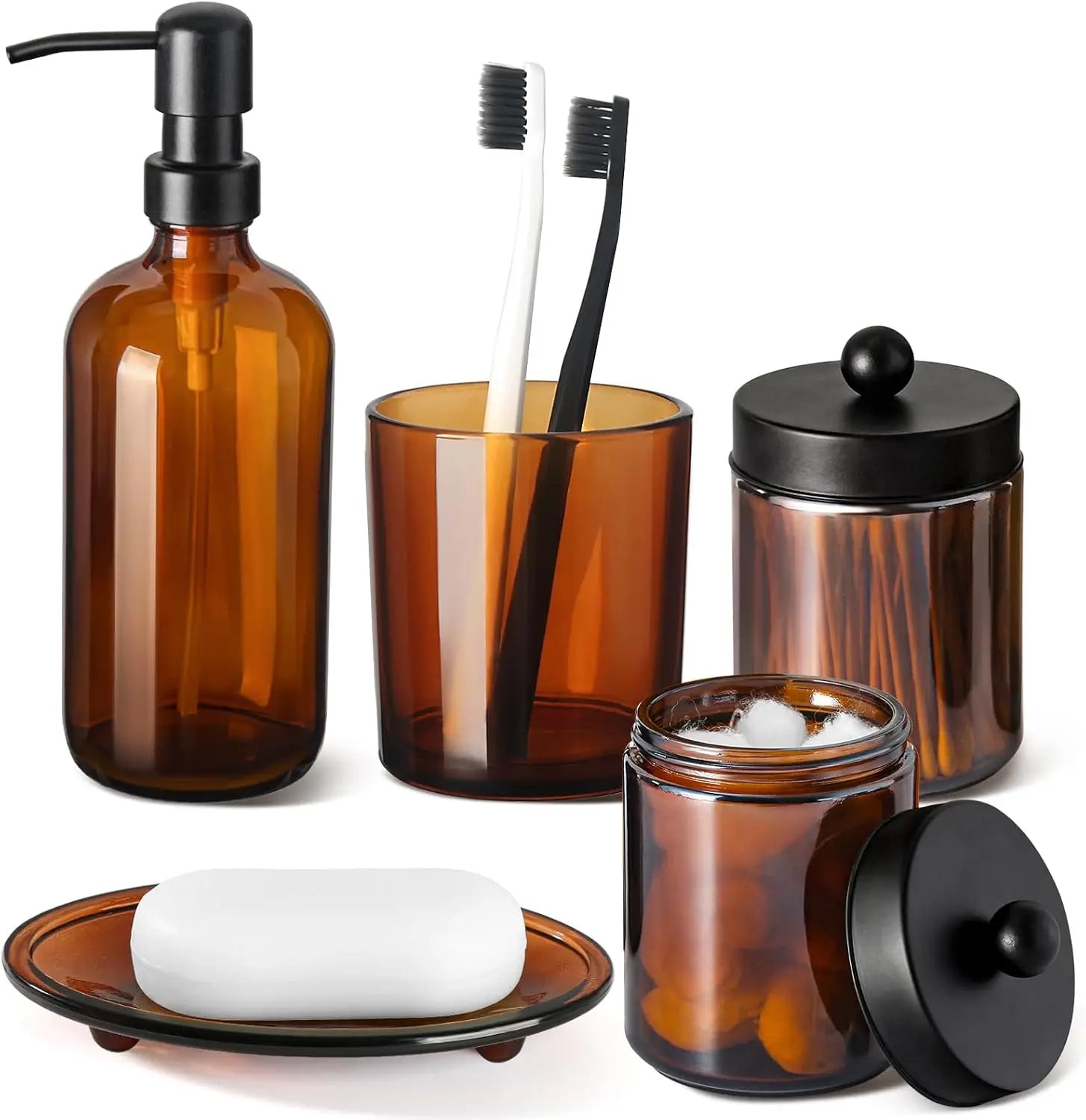 Amber Haven Rustic Bathroom Accessory Set