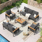 Monterey Aluminum Outdoor Sectional Set with Coffee Table