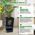 Haven Ridge Modern Self-Watering Rectangular Planter Set – 2 Piece