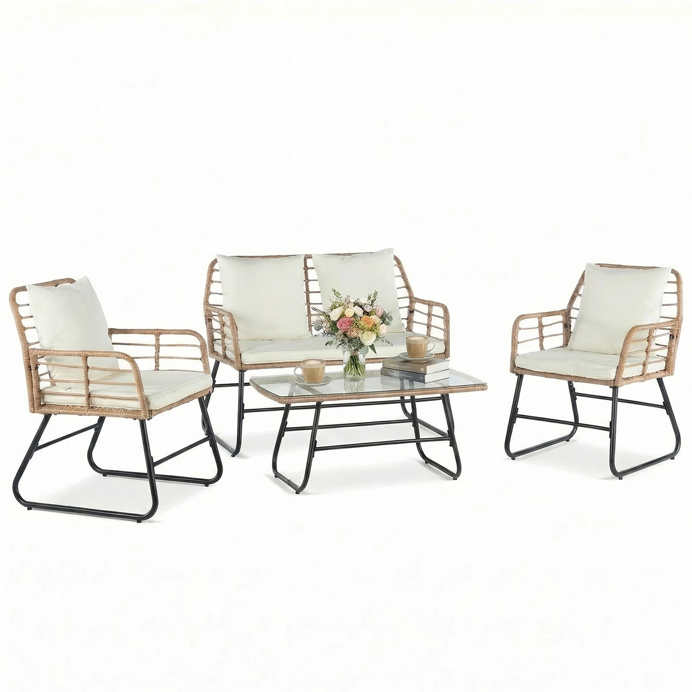 Willow Harbor Wicker Patio Conversation Set