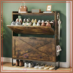 Canyon Grove Rustic Shoe Cabinet with Flip Drawers