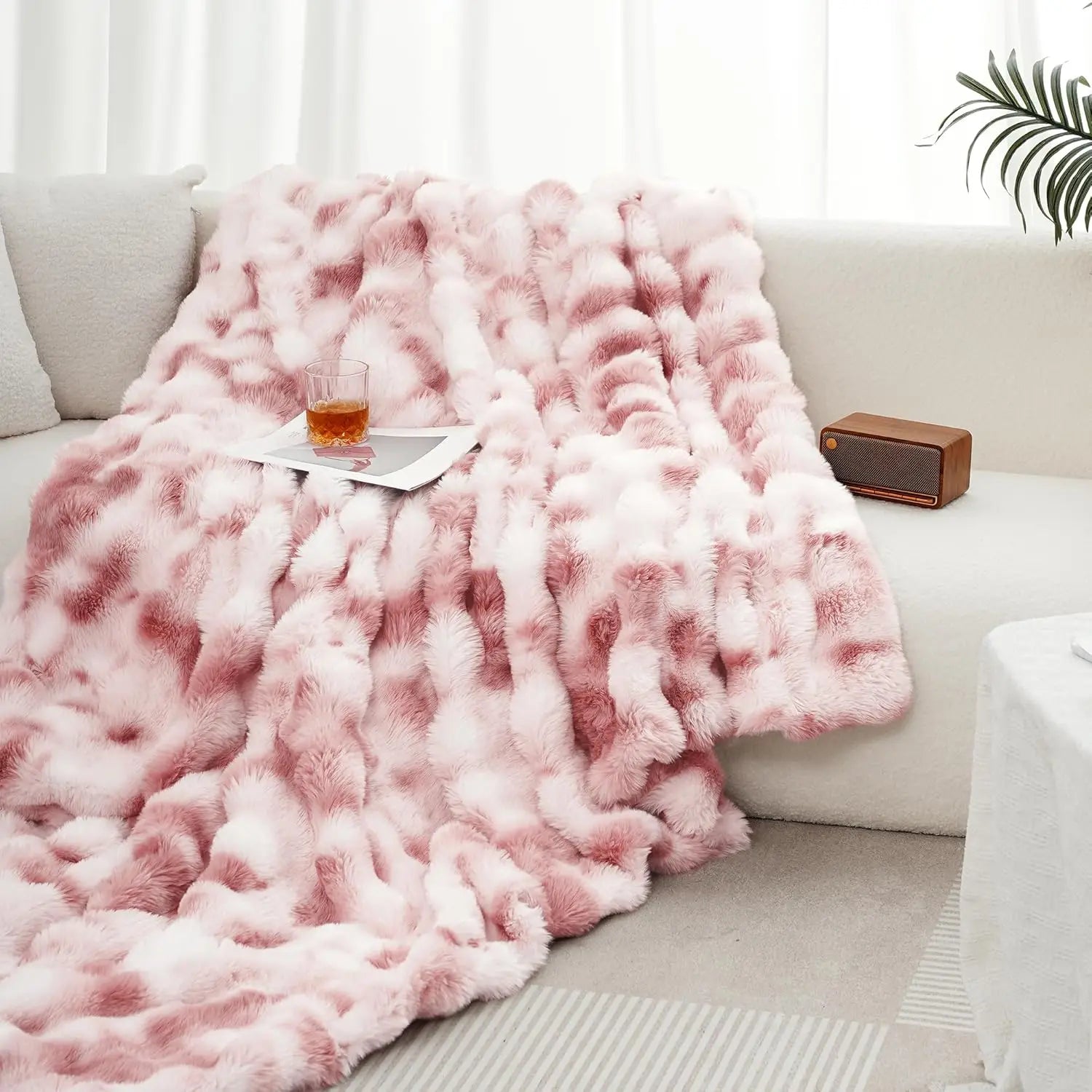 Haven Weighted Faux Rabbit Fleece Blanket