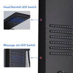 Cascade Elite LED Shower Panel Tower System with Rainfall, Waterfall & SPA Massage Jets