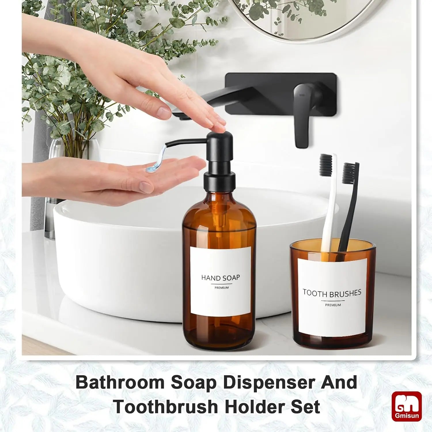 Amber Haven Rustic Bathroom Accessory Set