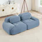 Lounge 82" Corduroy Modular Loveseat – Curved 2-Seat Cloud Sofa