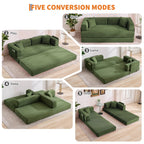 Sleeper Sofa Bed 78 8 Inch 5 In 1 Folding Mattress Couch Loveseat Fixed Shape Steel Frame Corduroy With Pillows No Assembly Floor Futon For Apartments Guest Rooms Dorms RVs