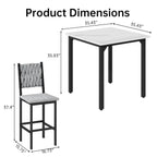 Counter Height Dining Set with Velvet Stools