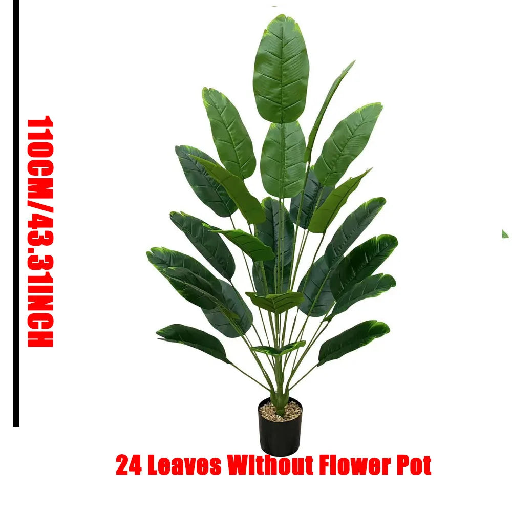 Tropical Oasis Faux Banana Palm Tree – 18 Leaf Artificial Floor Plant