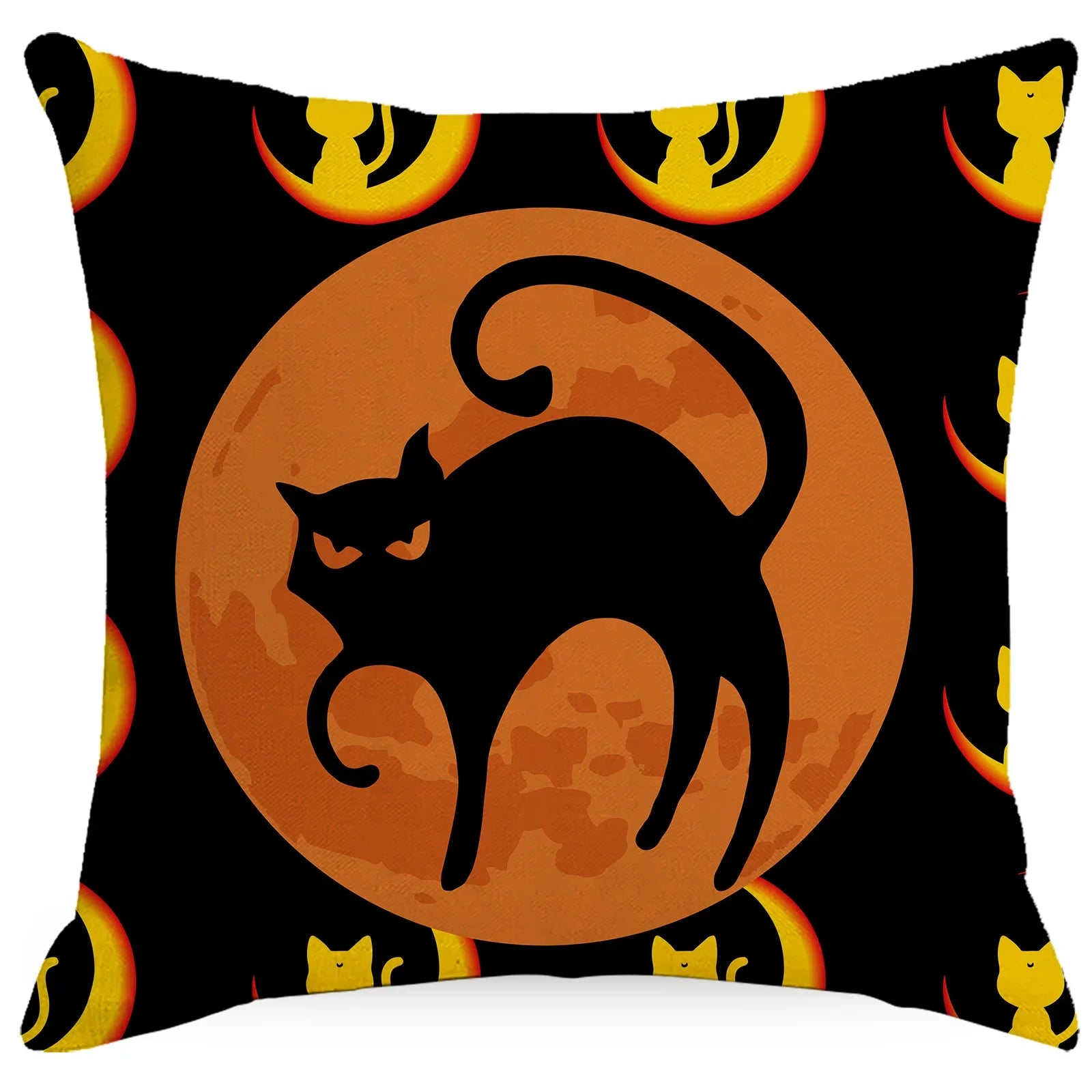 Halloween Pumpkin & Ghost Throw Pillow Cover – Spooky Fall Sofa Décor