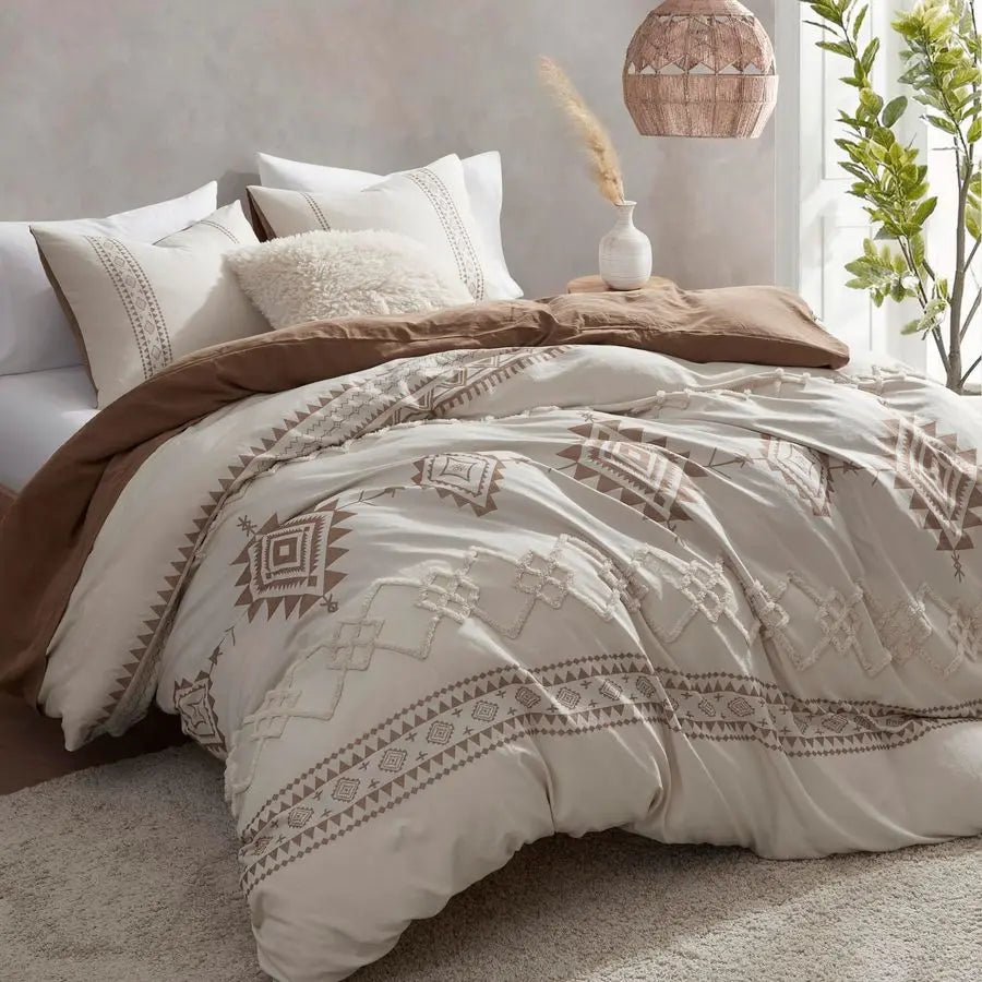 Desert Haven Boho Terracotta Duvet Cover Set – 3 Piece