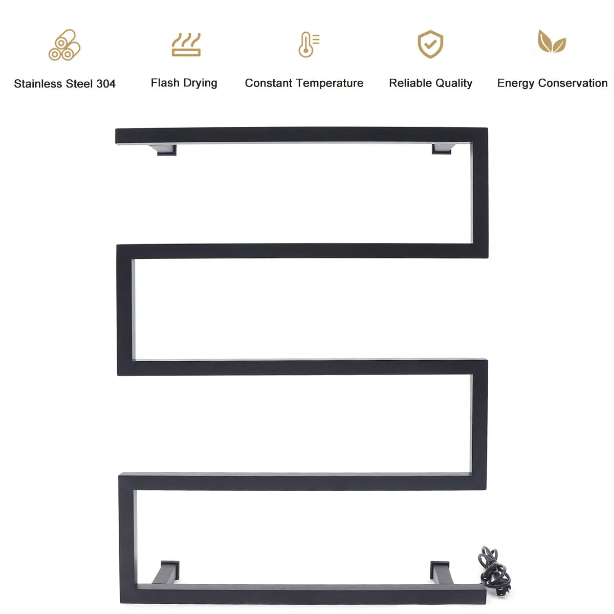 Noir Spa Wall-Mounted Heated Towel Rack