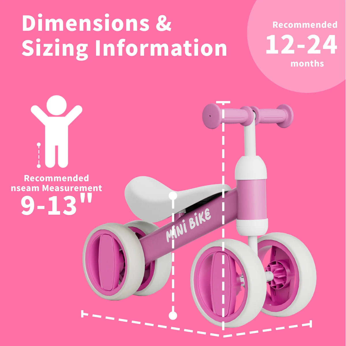 4-Wheel Toddler Balance Bike