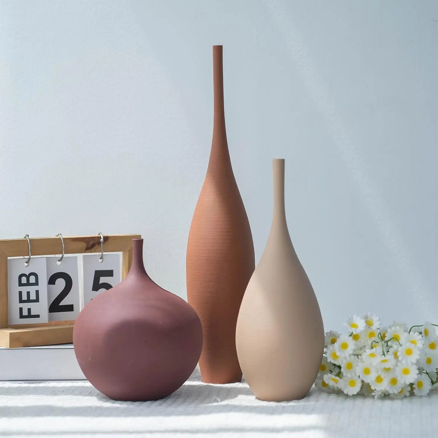Willow Hearth Ceramic Farmhouse Vase Set – 3 Piece