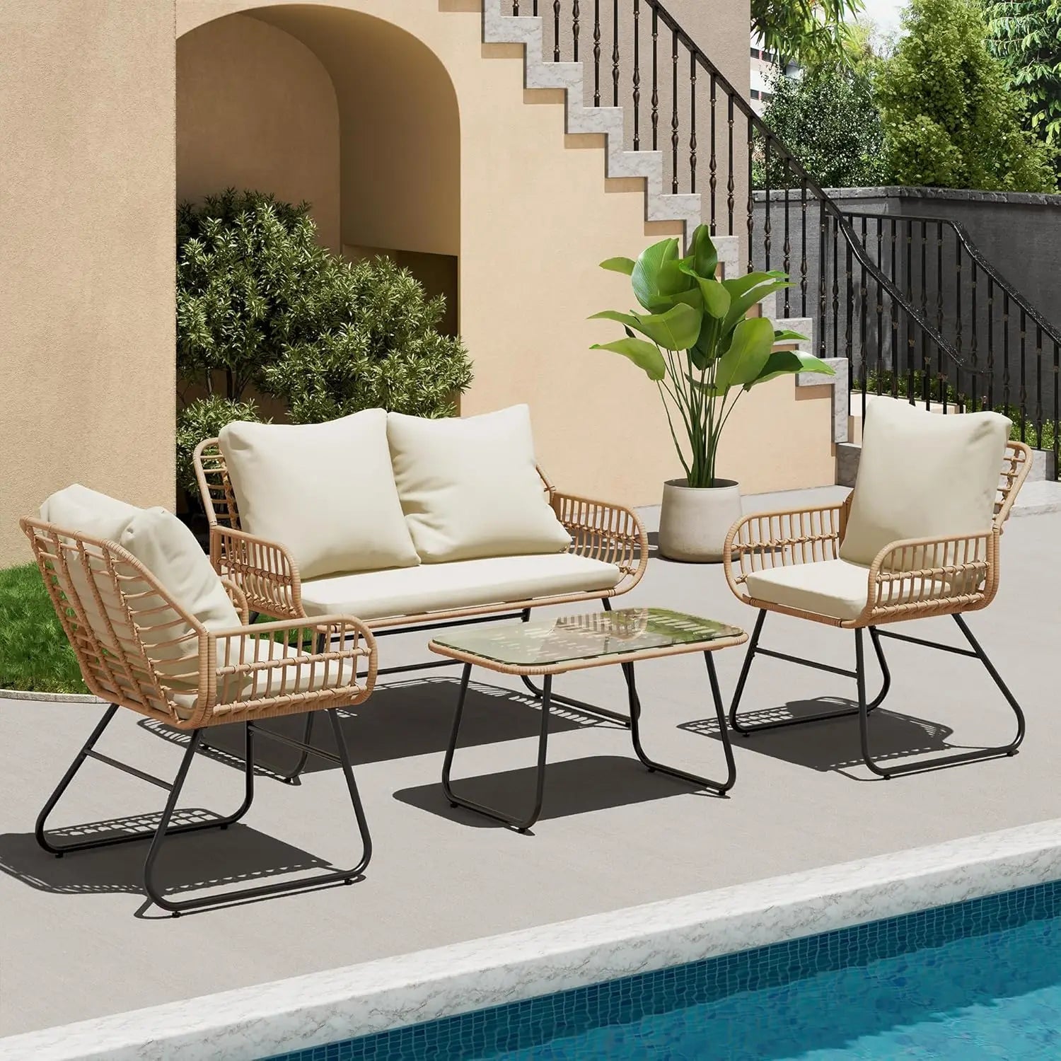 Coastal Haven 4-Piece Patio Bistro Set