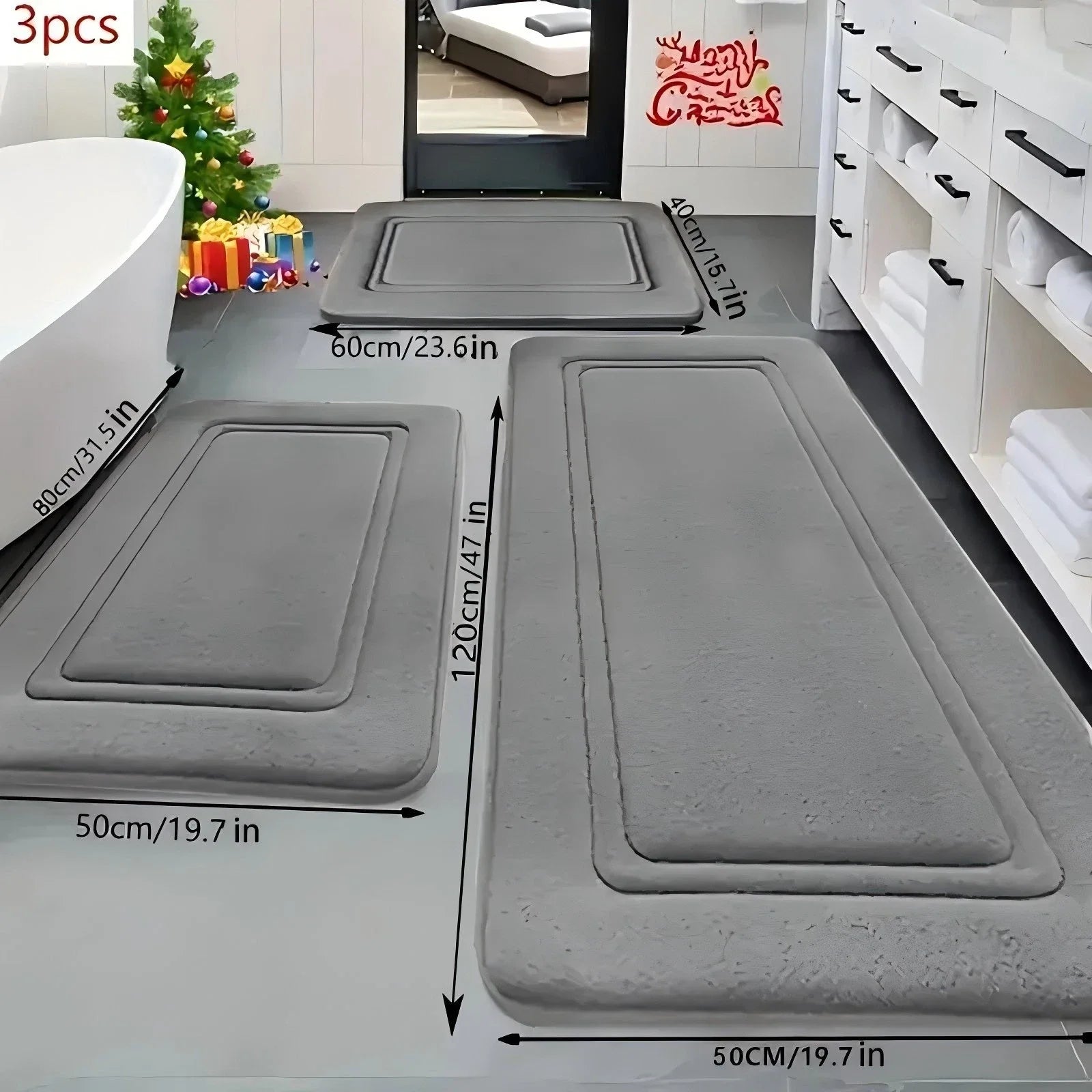 Serenity Cloud Memory Foam Bath Mat Set