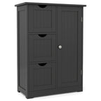 HavenHarbor Bathroom Floor Storage Cabinet with 3 Drawers & Adjustable Shelf