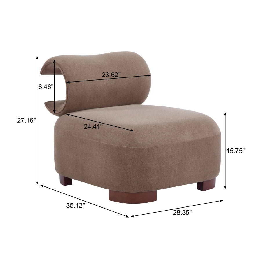 Modern Brown Polyester Accent Chair for Living Room - Pet-Friendly, 330 lbs Capacity, Stylish Living Room Seating for Home and