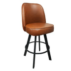 Set of 2 Commercial Grade Swivel Button-Tufted Back Bar Stools with Metal Frame Counter Height Kitchen Island Chairs, Comfortab