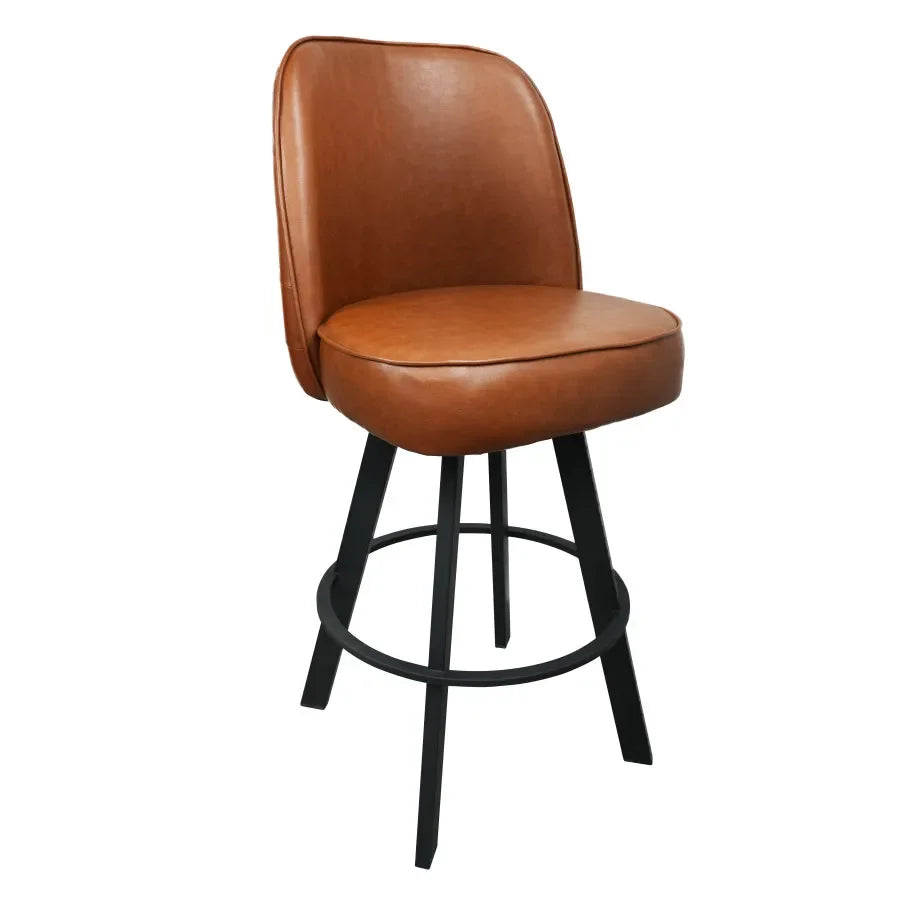Set of 2 Commercial Grade Swivel Button-Tufted Back Bar Stools with Metal Frame Counter Height Kitchen Island Chairs, Comfortab
