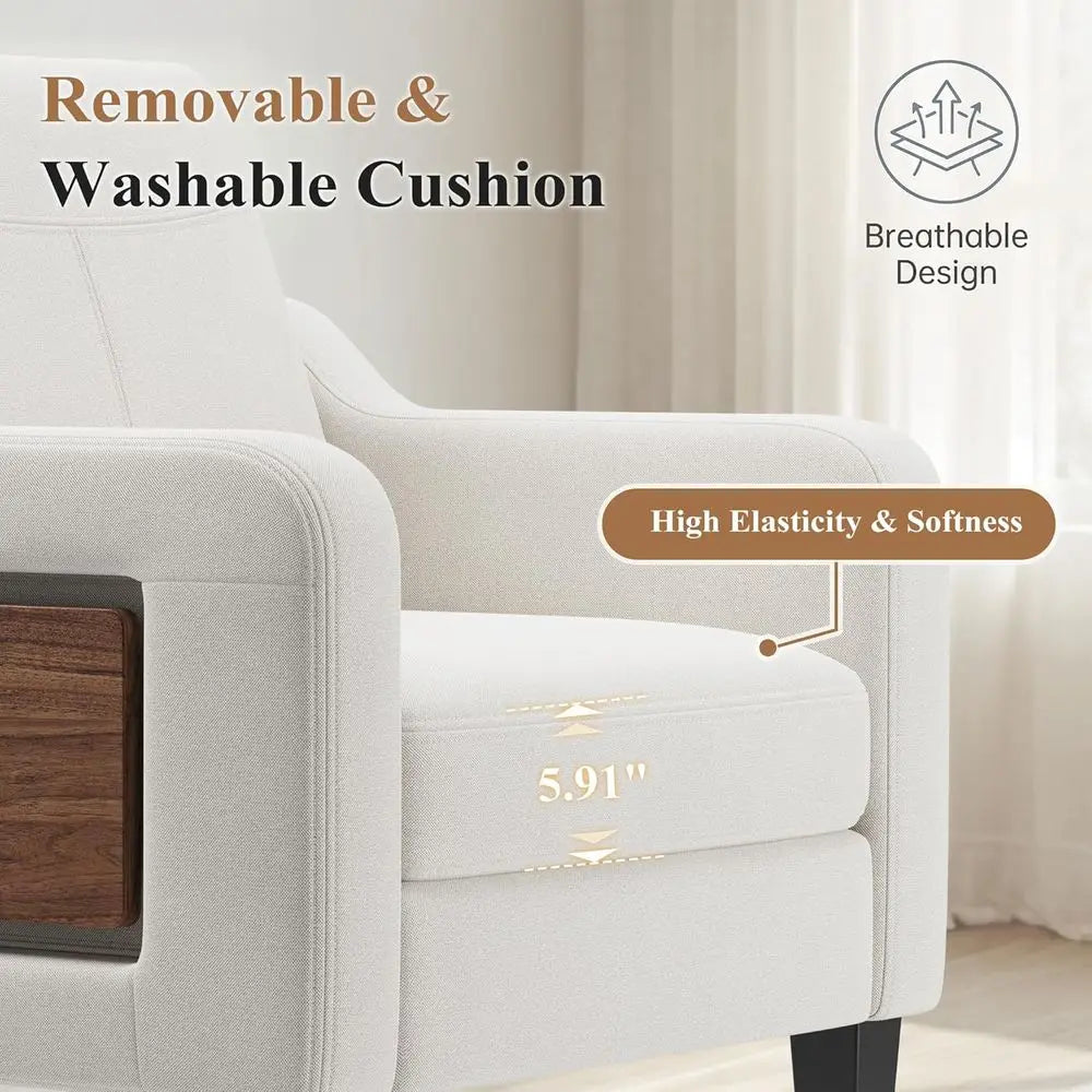 Living Room Chair, Accent Upholstered Armchair, Modern Single Sofa Chair for Bedroom Reading Corner, Comfy Lounge