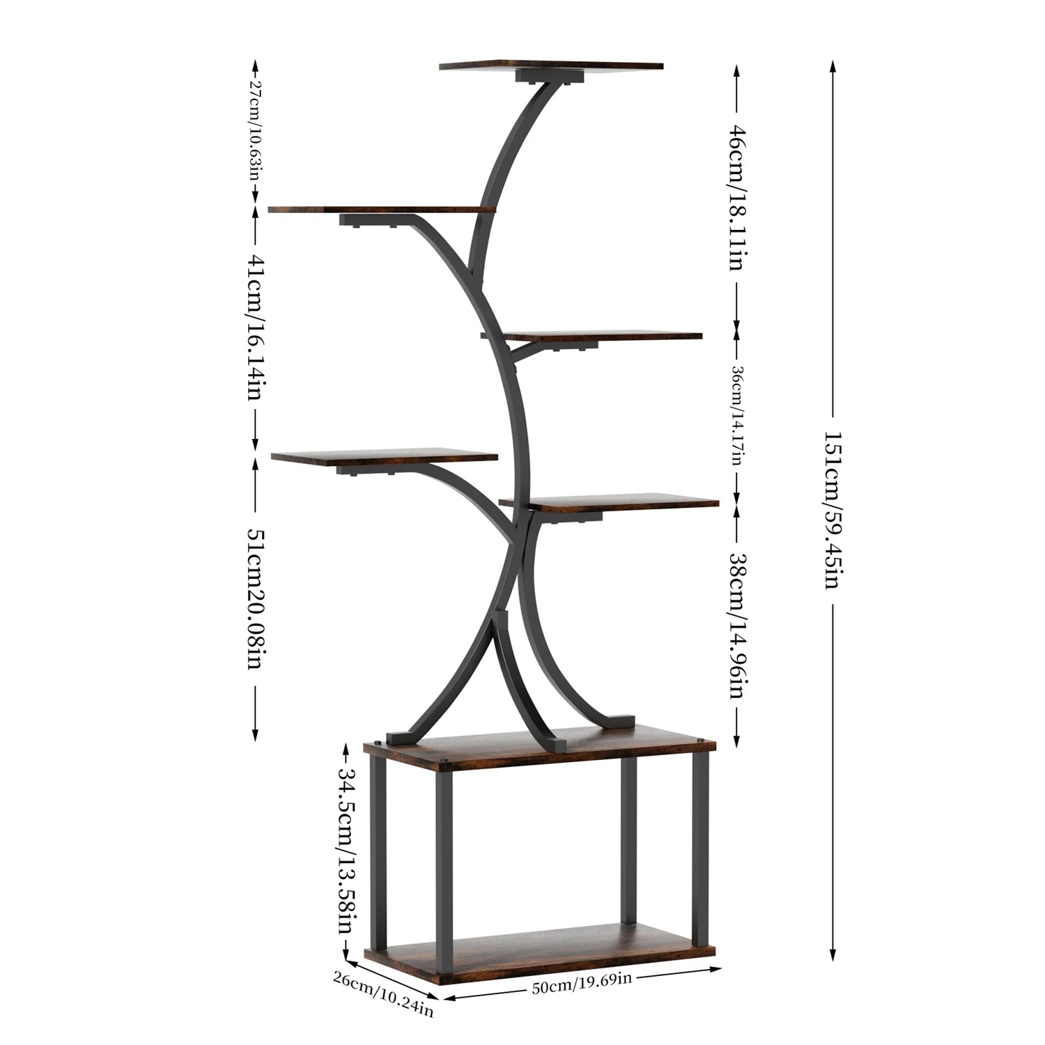 Tree-Shaped 7-Tier Plant Display Stand