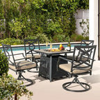 Fireside Harbor 5-Piece Patio Dining Set with Fire Pit Table