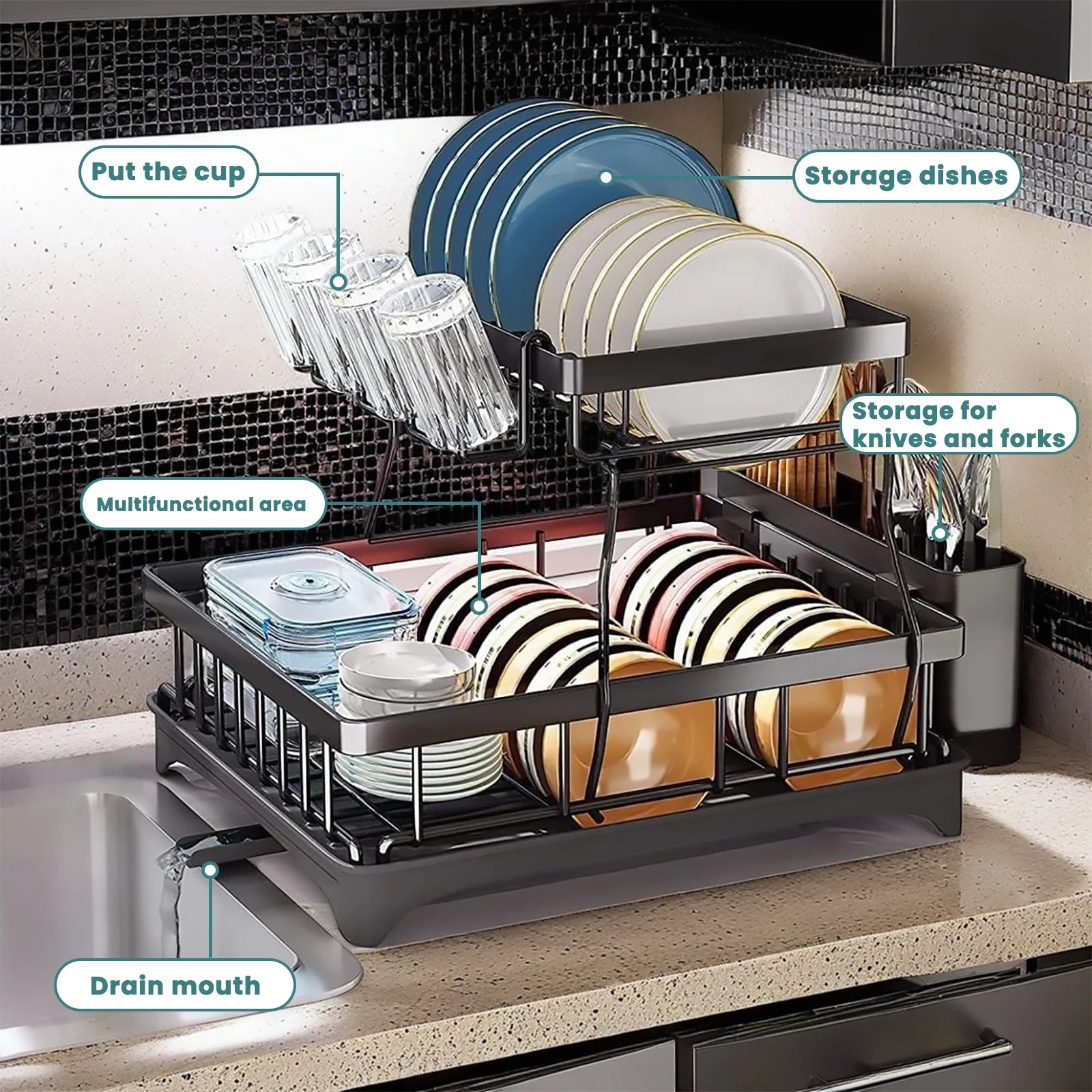 Summit 2-Tier Dish Drying Rack