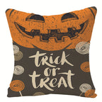 Halloween Pumpkin & Ghost Throw Pillow Cover – Spooky Fall Sofa Décor