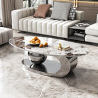 Havencrest Oval Faux Marble Coffee Table
