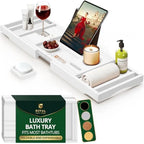 Serenity Retreat Foldable Bamboo Bath Caddy Tray