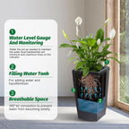 Haven Ridge Modern Self-Watering Rectangular Planter Set – 2 Piece