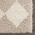 Zahur Cream & Beige Diamond Area Rug