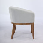 Mid Century Modern Upholstered Barrel Dining Chair with Arms