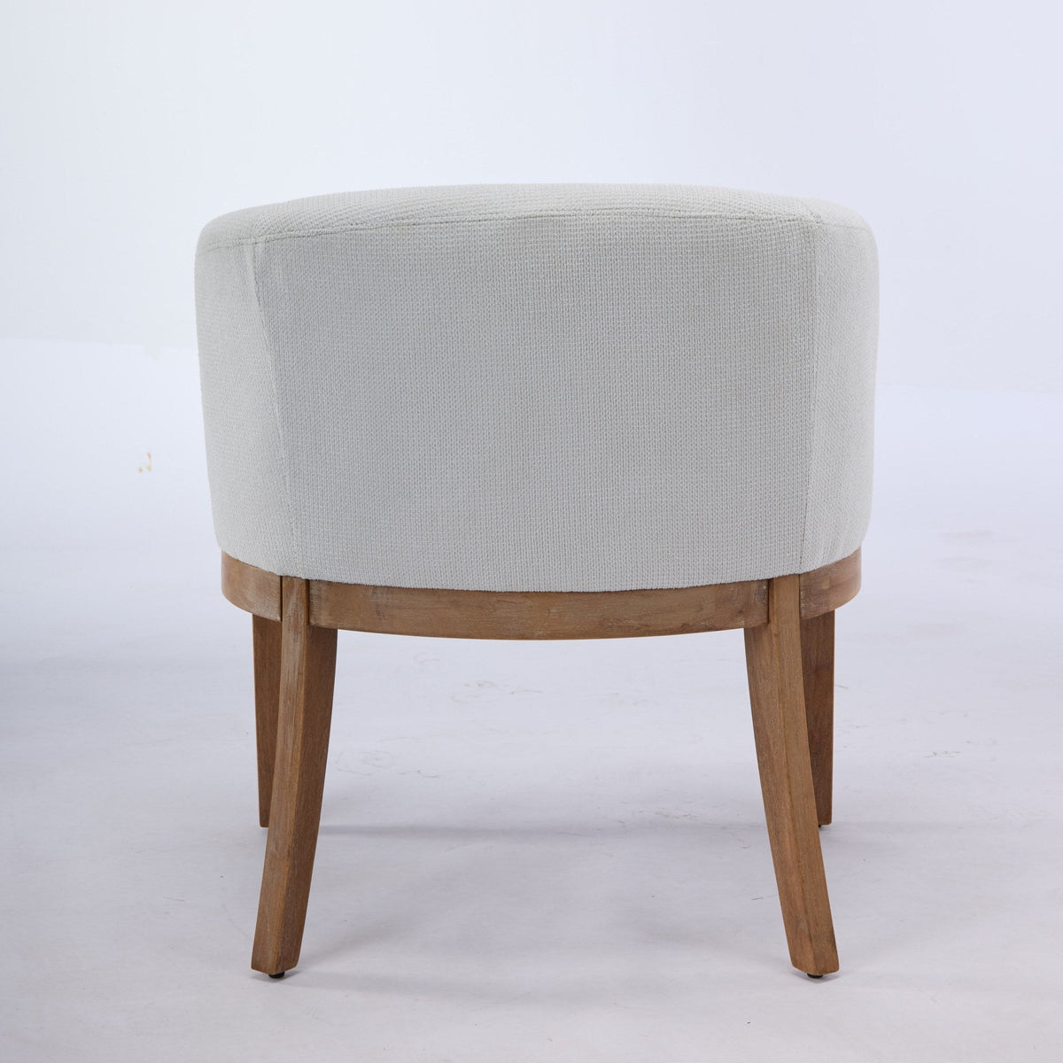 Mid Century Modern Upholstered Barrel Dining Chair with Arms