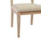 Armless Dining Chair with Cane Back and Tapered Wood Legs - Set of 2 - Light Brown