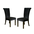 Black Velvet Dining Chair with Tufted Design - Charlotte